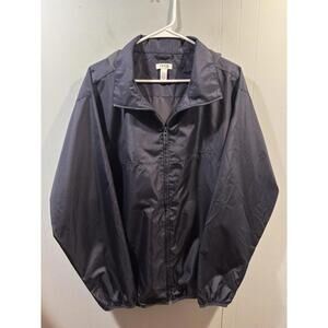 Mens IZOD Golf Windbreaker, Size Large Black Sports All Weather Jacket